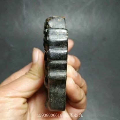 China Red mountain culture Iron meteorite carved Dharma protector Dapeng Pendant