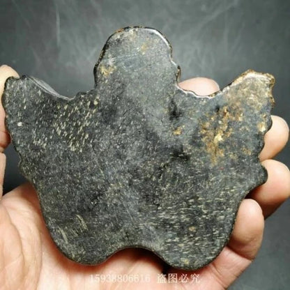 China Red mountain culture Iron meteorite carved Dharma protector Dapeng Pendant