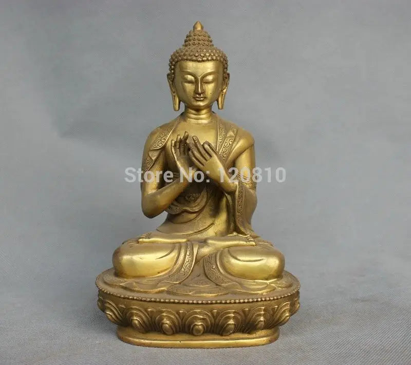 China Tibet Shakyamuni Buddha Bronze Brass Statue Figurine