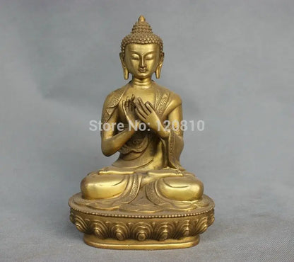 China Tibet Shakyamuni Buddha Bronze Brass Statue Figurine