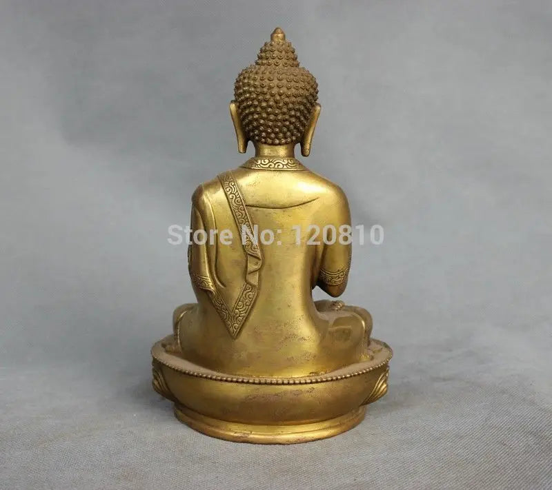 China Tibet Shakyamuni Buddha Bronze Brass Statue Figurine