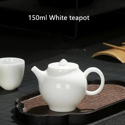 China White Porcelain Mini Filter Teapot Handmade Ceramic Kung Fu Black Tea Da Hong Pao Household Tea Maker Travel Free Shipping