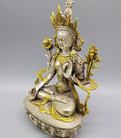 China White copper Buddha crafts statue