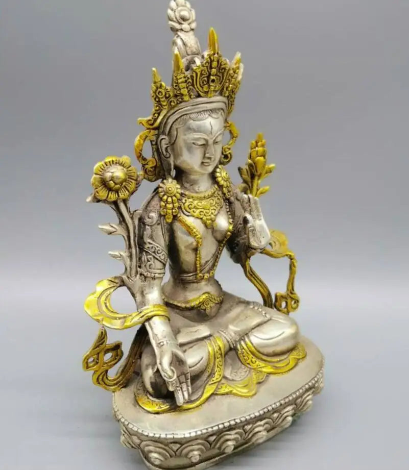 China White copper Buddha crafts statue