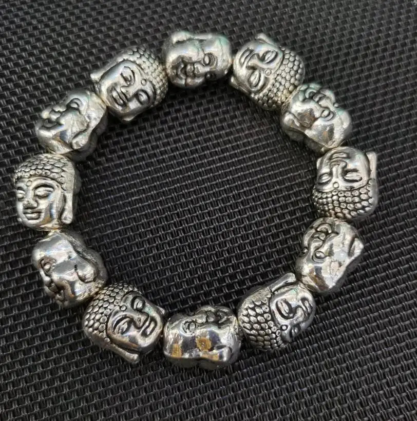 China White copper Buddha head Bracelet