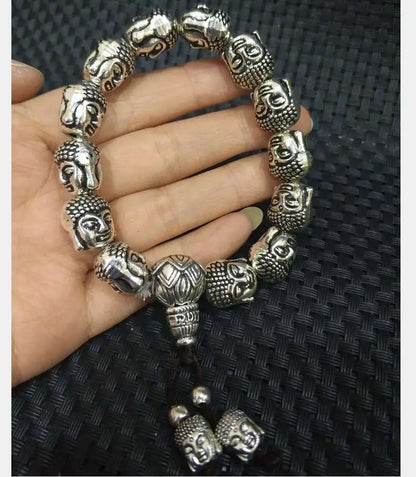 China White copper Buddha head Bracelet
