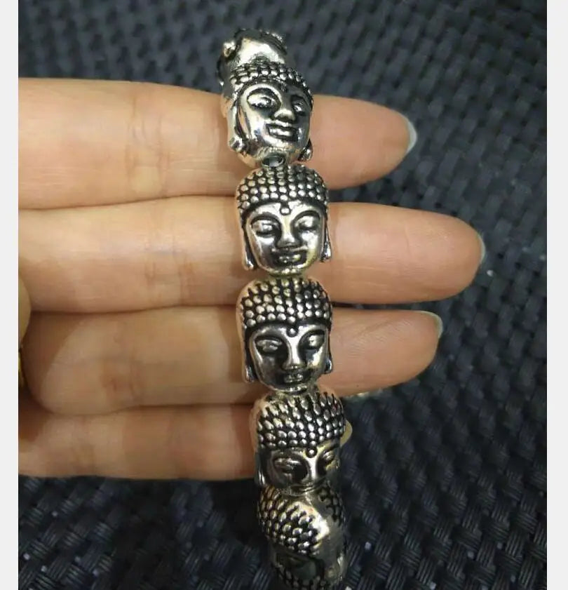 China White copper Buddha head Bracelet