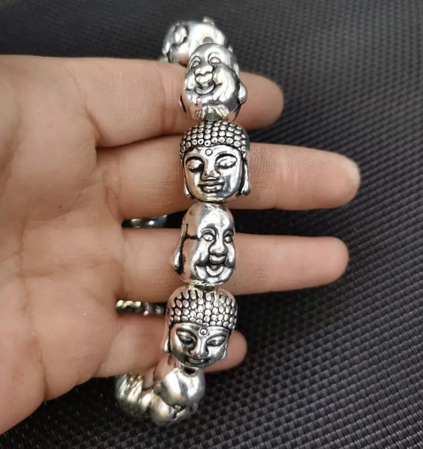 China White copper Buddha head Bracelet