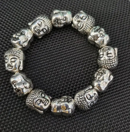 China White copper Buddha head Bracelet