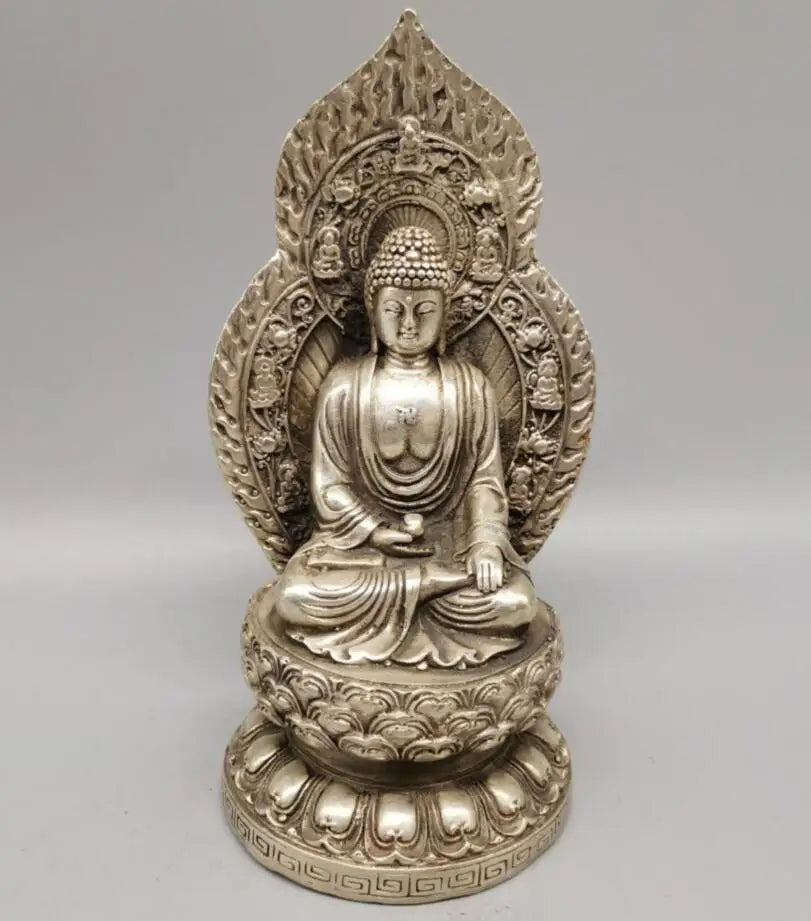 China White copper Buddha light Buddha crafts statue