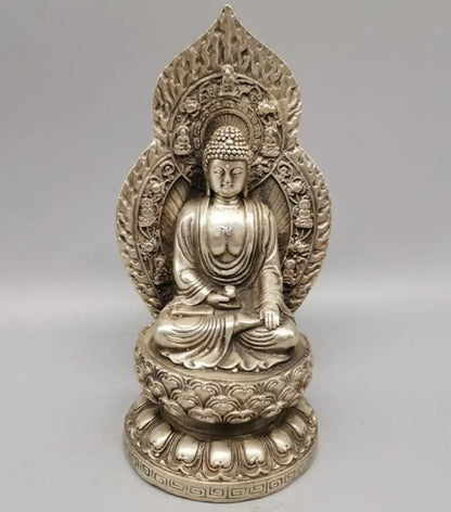 China White copper Buddha light Buddha crafts statue