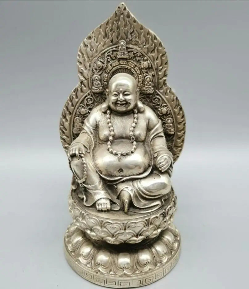 China White copper Buddha light Buddha crafts statue