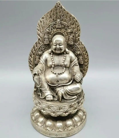 China White copper Buddha light Buddha crafts statue