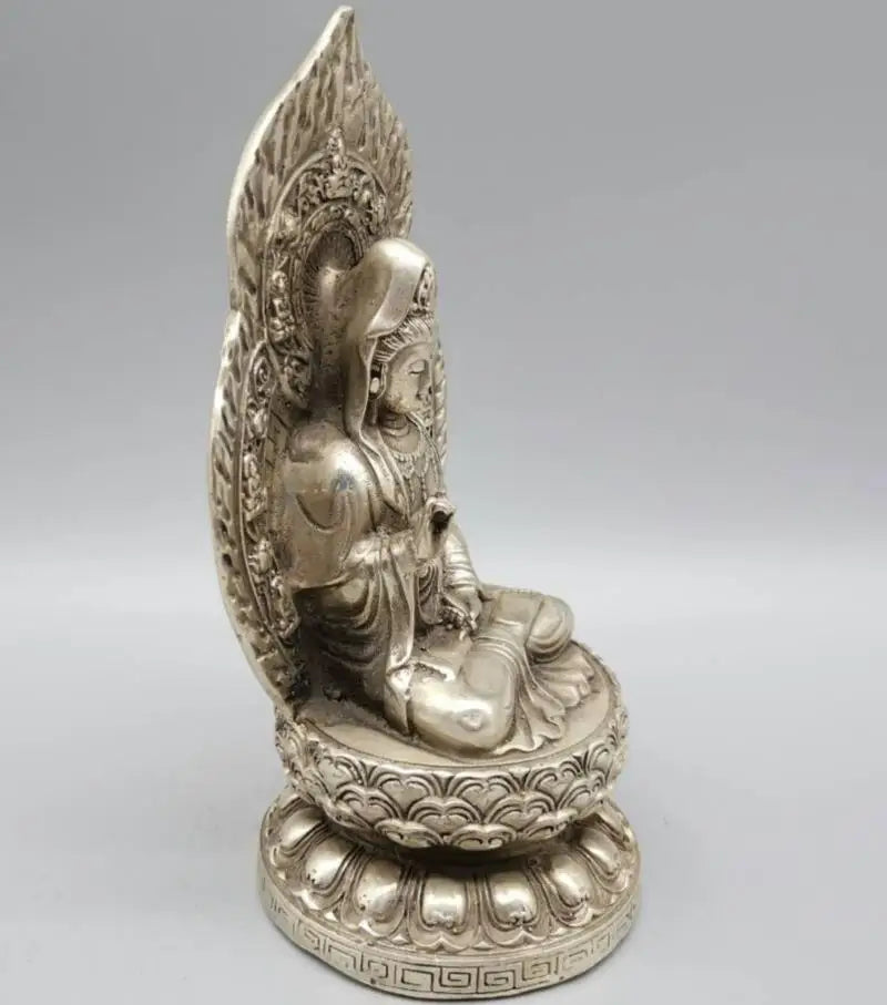 China White copper Buddha's light Goddess of mercy Buddha crafts statue