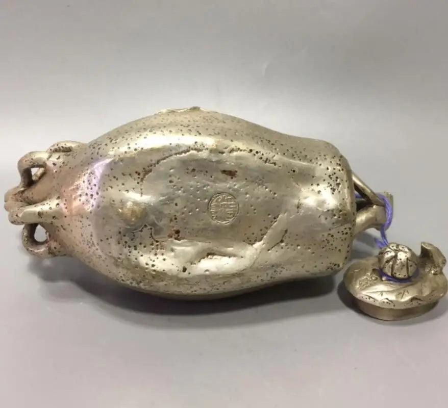 China White copper Chayote shape  teapot crafts statue