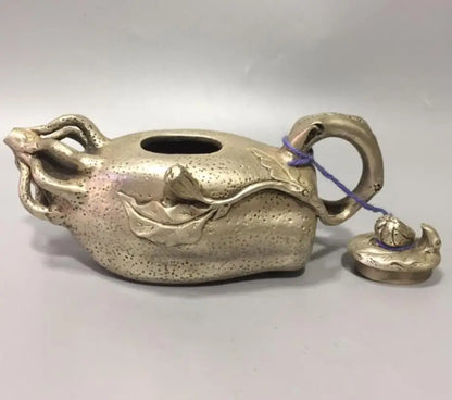 China White copper Chayote shape  teapot crafts statue
