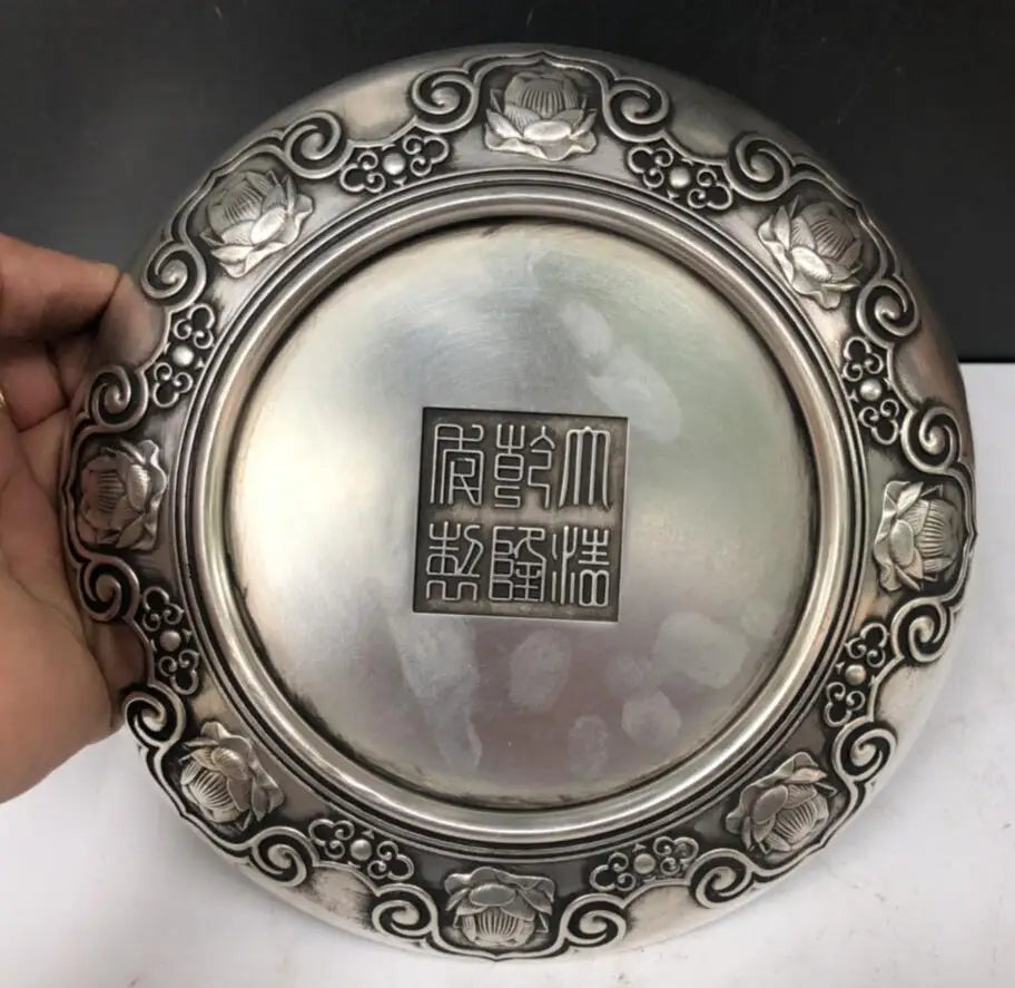 China White copper Eighteen Arhats plate crafts statue
