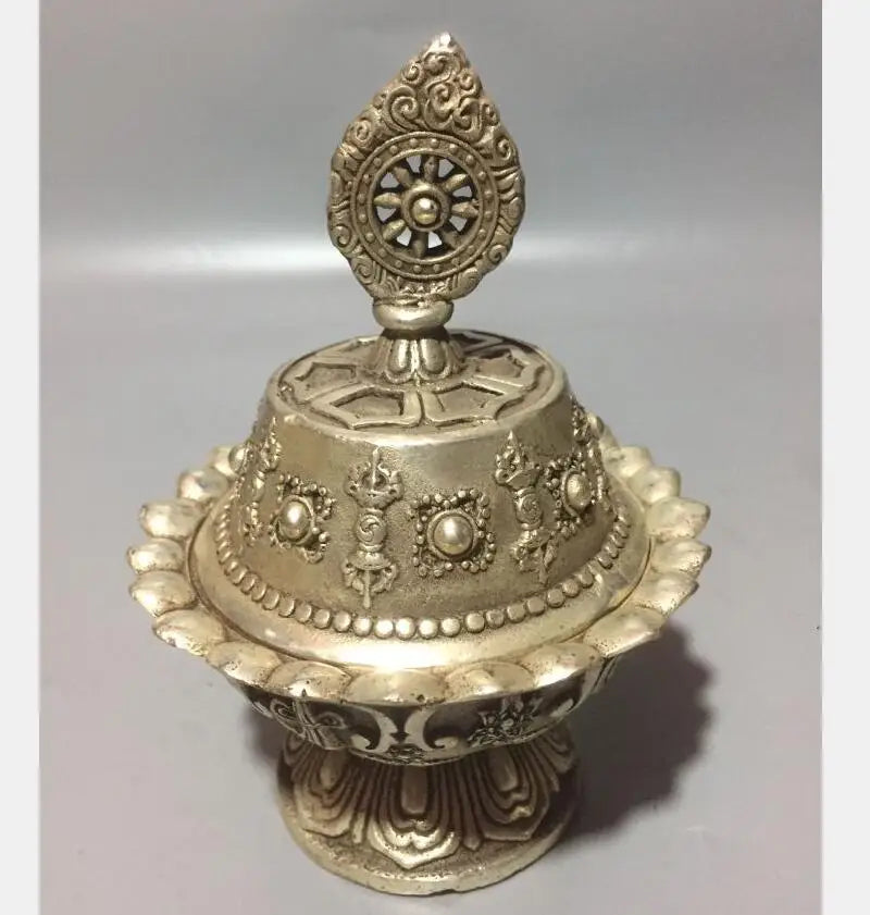 China White copper Exorcism gossip furnace crafts statue