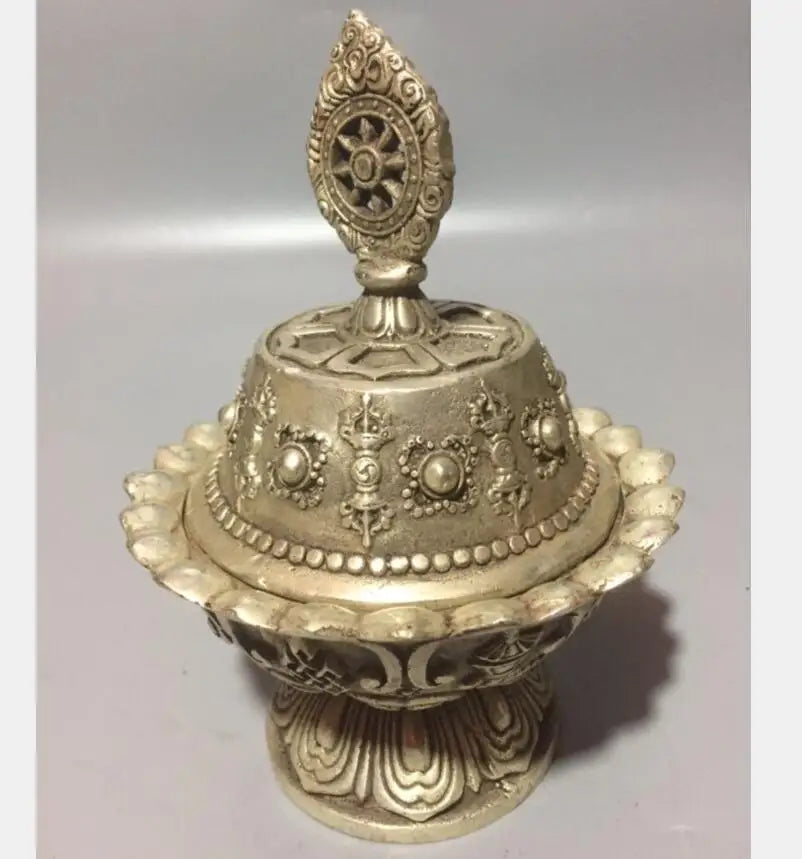 China White copper Exorcism gossip furnace crafts statue