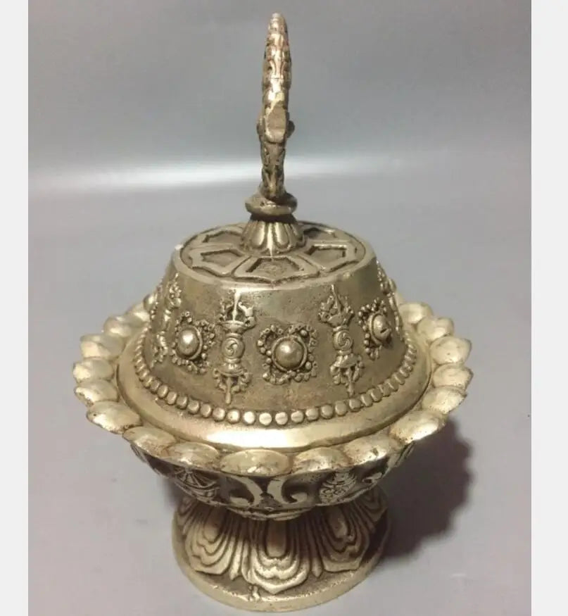 China White copper Exorcism gossip furnace crafts statue
