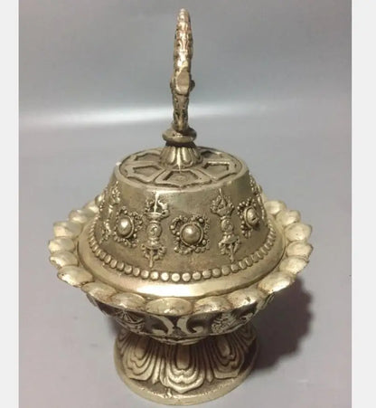 China White copper Exorcism gossip furnace crafts statue