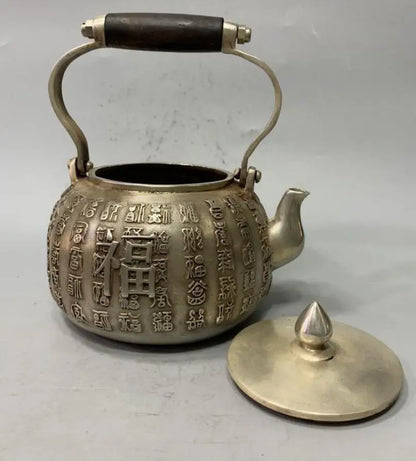 China White copper Fortune word teapot crafts statue