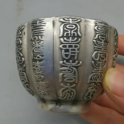 China White copper Fu lu shou cup crafts statue