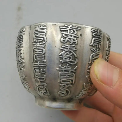 China White copper Fu lu shou cup crafts statue