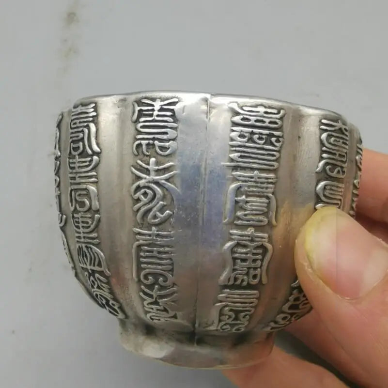 China White copper Fu lu shou cup crafts statue