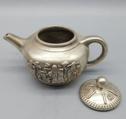 China White copper Fu lu shou teapot crafts statue