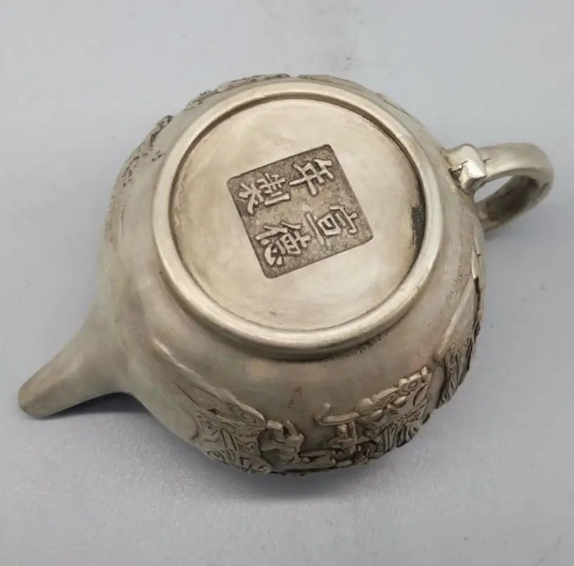 China White copper Fu lu shou teapot crafts statue