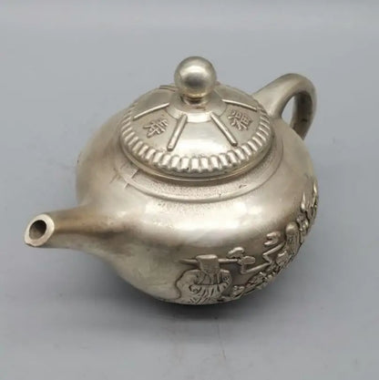 China White copper Fu lu shou teapot crafts statue
