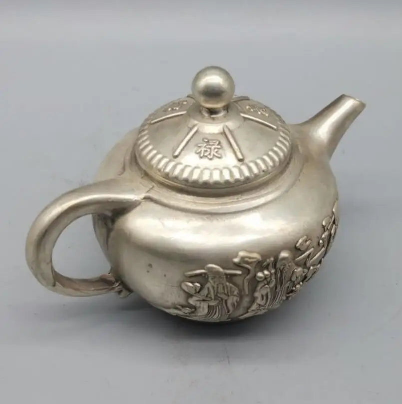 China White copper Fu lu shou teapot crafts statue