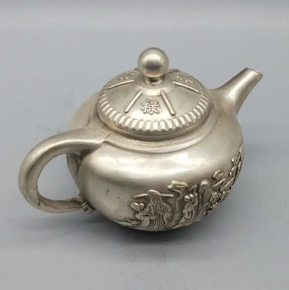 China White copper Fu lu shou teapot crafts statue