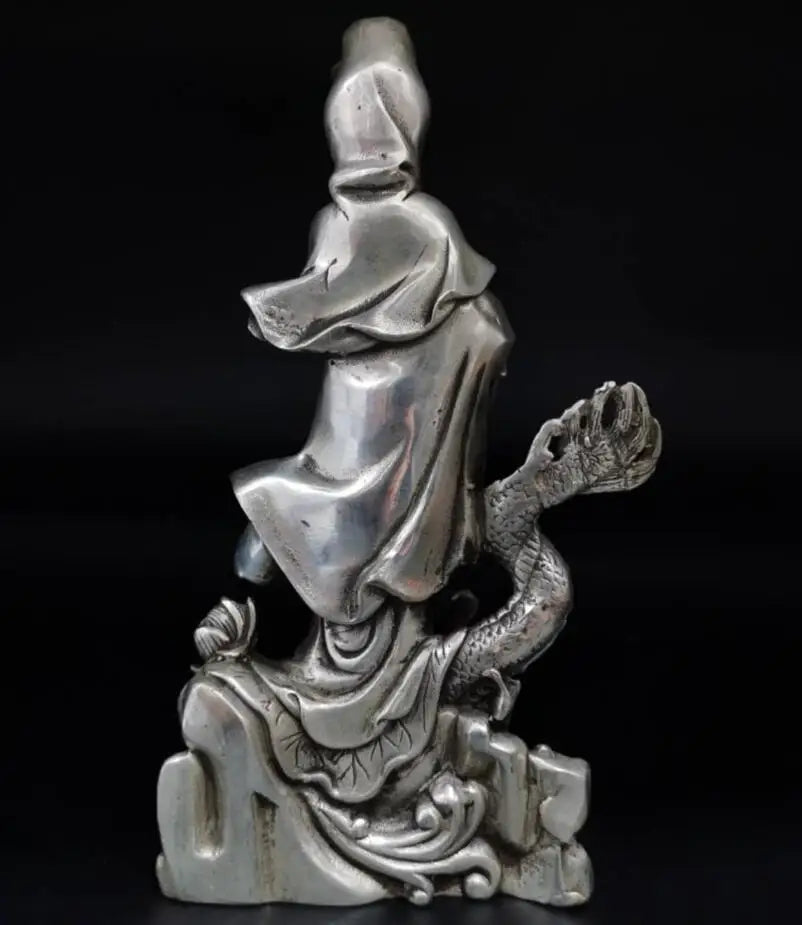 China White copper Goddess of mercy Buddha crafts statue
