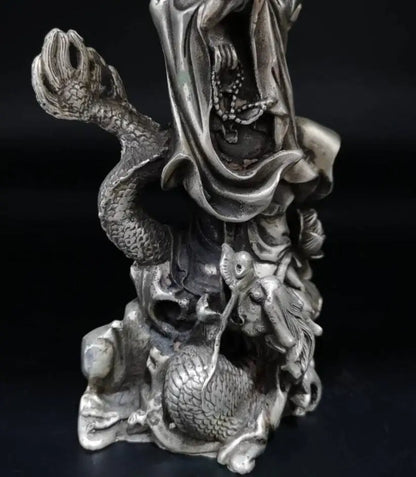 China White copper Goddess of mercy Buddha crafts statue