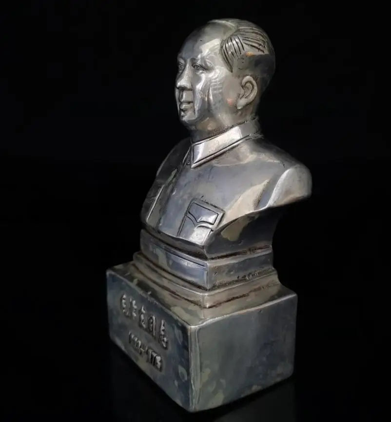 China White copper Great leader Mao Zedong Head portrait crafts statue