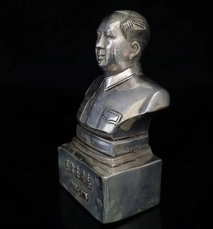 China White copper Great leader Mao Zedong Head portrait crafts statue