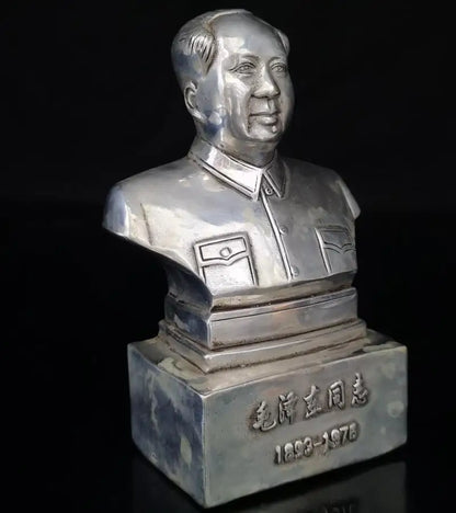China White copper Great leader Mao Zedong Head portrait crafts statue