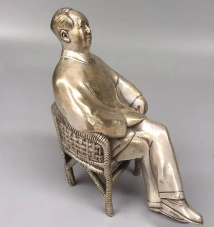 China White copper Great leader Mao Zedong crafts statue