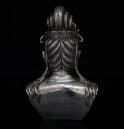 China White copper Guanyin Buddha head like crafts statue