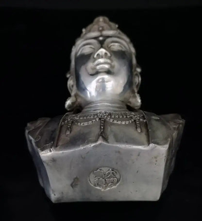 China White copper Guanyin Buddha head like crafts statue
