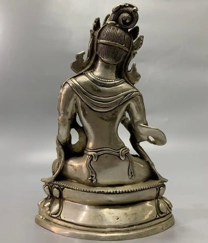 China White copper Guanyin bodhisattva Buddha crafts statue