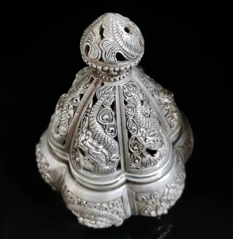 China White copper Incense burner crafts statue