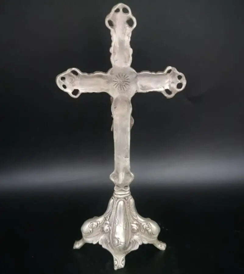 China White copper Jesus cross crafts statue