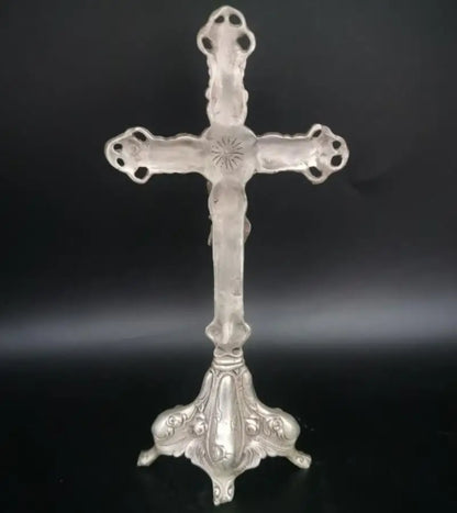 China White copper Jesus cross crafts statue
