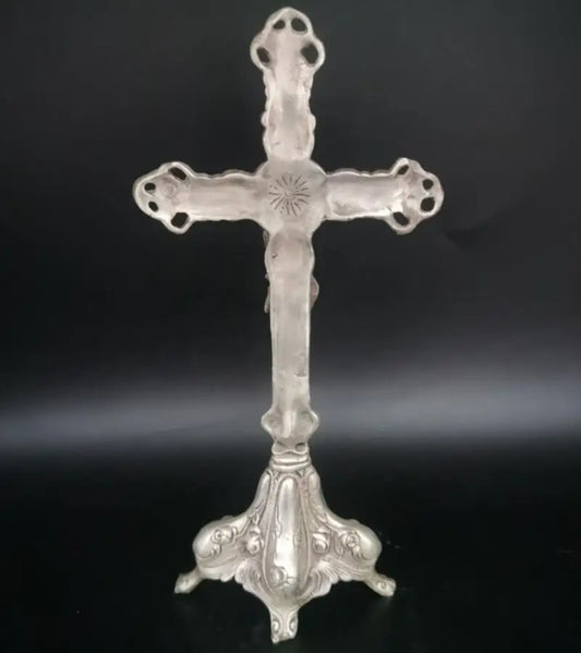 China White copper Jesus cross crafts statue