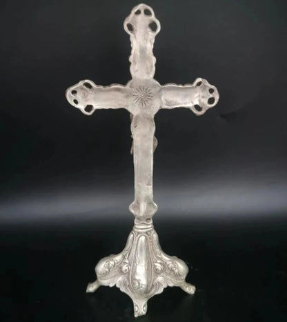 China White copper Jesus cross crafts statue