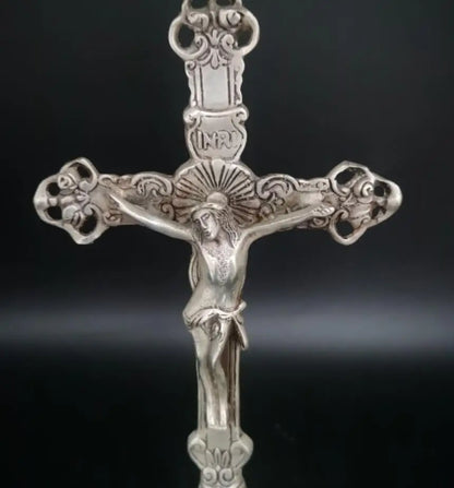 China White copper Jesus cross crafts statue