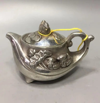 China White copper Mandarin duck teapot crafts statue